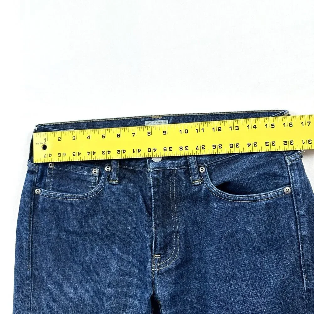 J Crew 484 Jeans Mens 31x30 Blue Dark Wash Slim Denim Cotton Mid Rise